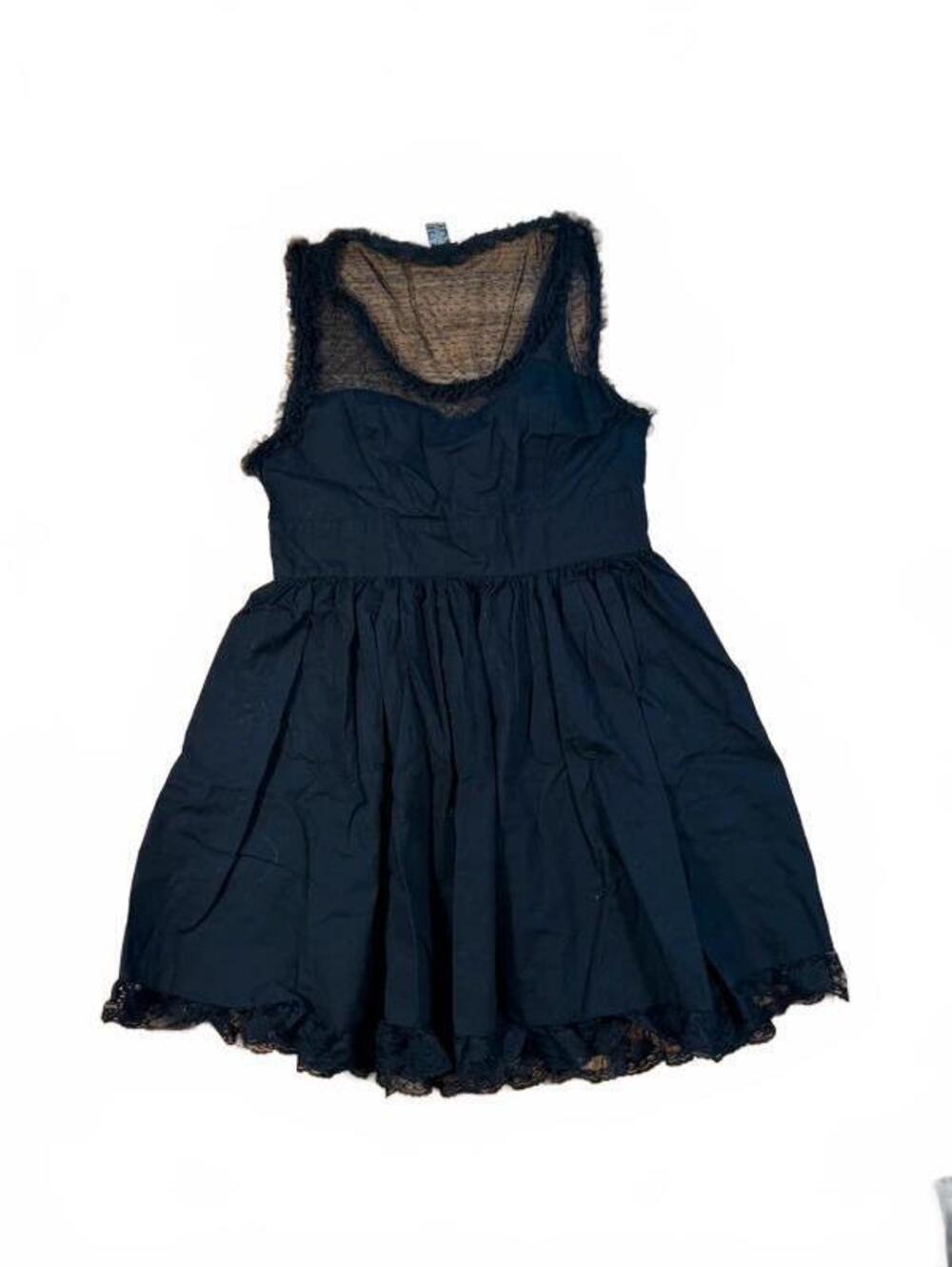 Rue 21 Black Whimsygoth Babydoll Black Mini Dress With Sheer Mesh CutoutS Sze XL